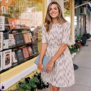 Gal Meets Glam Paige Cream and Black Textured Dress